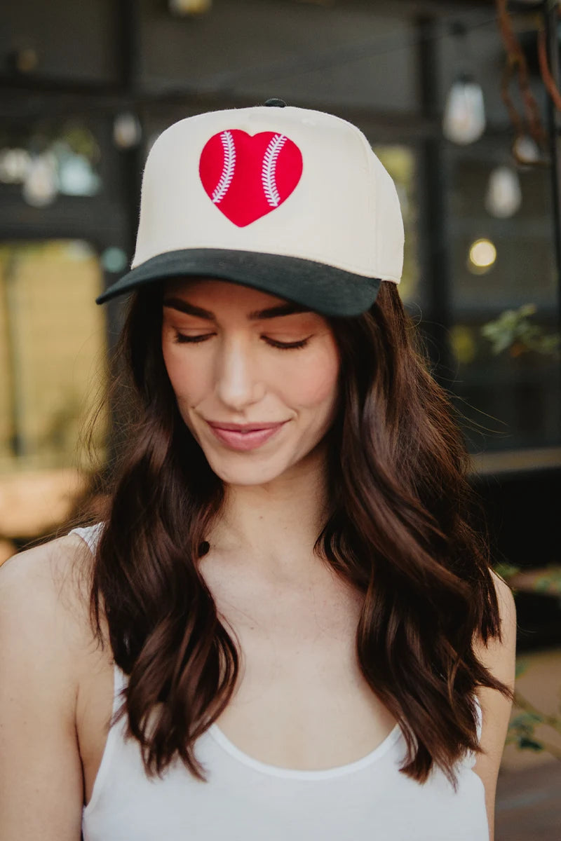 Red Baseball Heart Wholesale Classic Trucker Hats