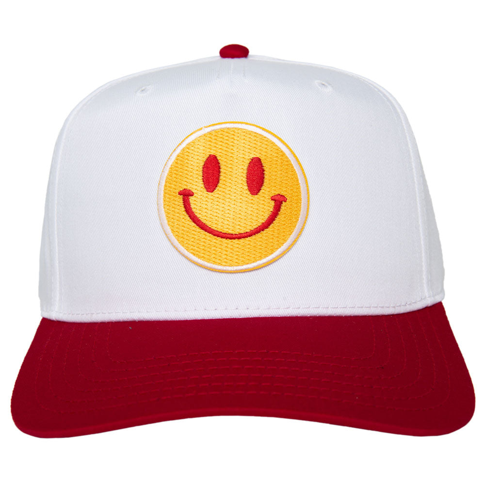 Red/Yellow Happy Face Wholesale Two-Toned Vintage Hat