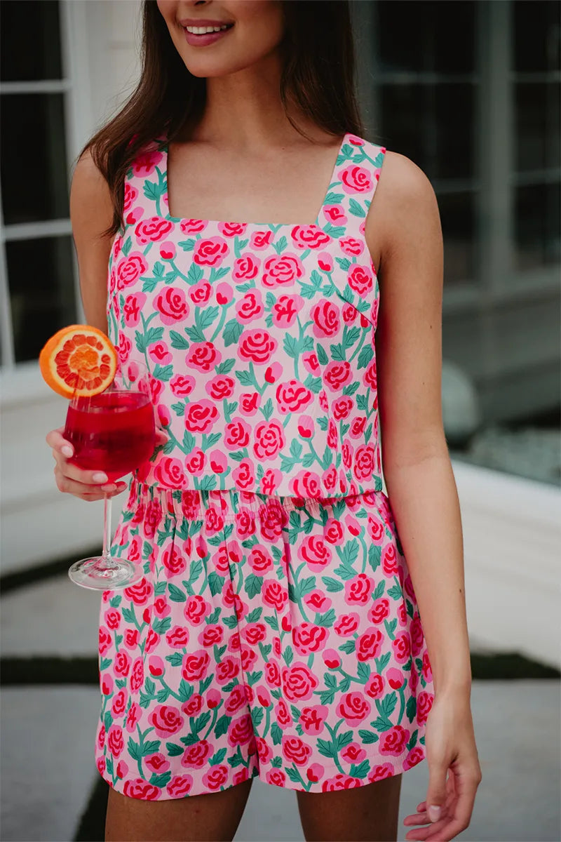 Whimsical Roses Wholesale Floral Two Piece Set