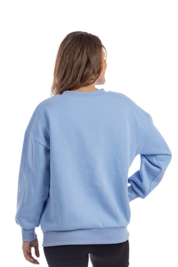 Light Blue Crew Neck Wholesale Sweatshirt