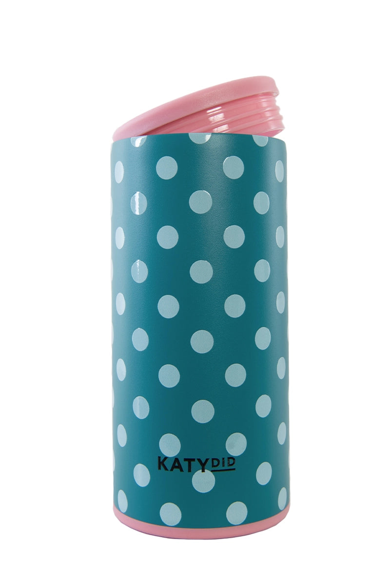 Teal Polka Dot Wholesale Slim Can Cooler