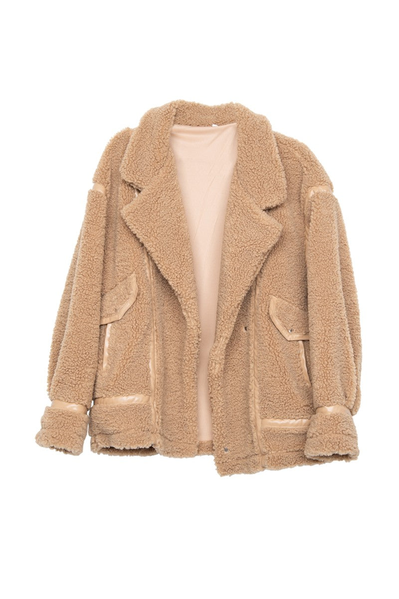 Brown Sherpa Wholesale Teddy Jacket Women's