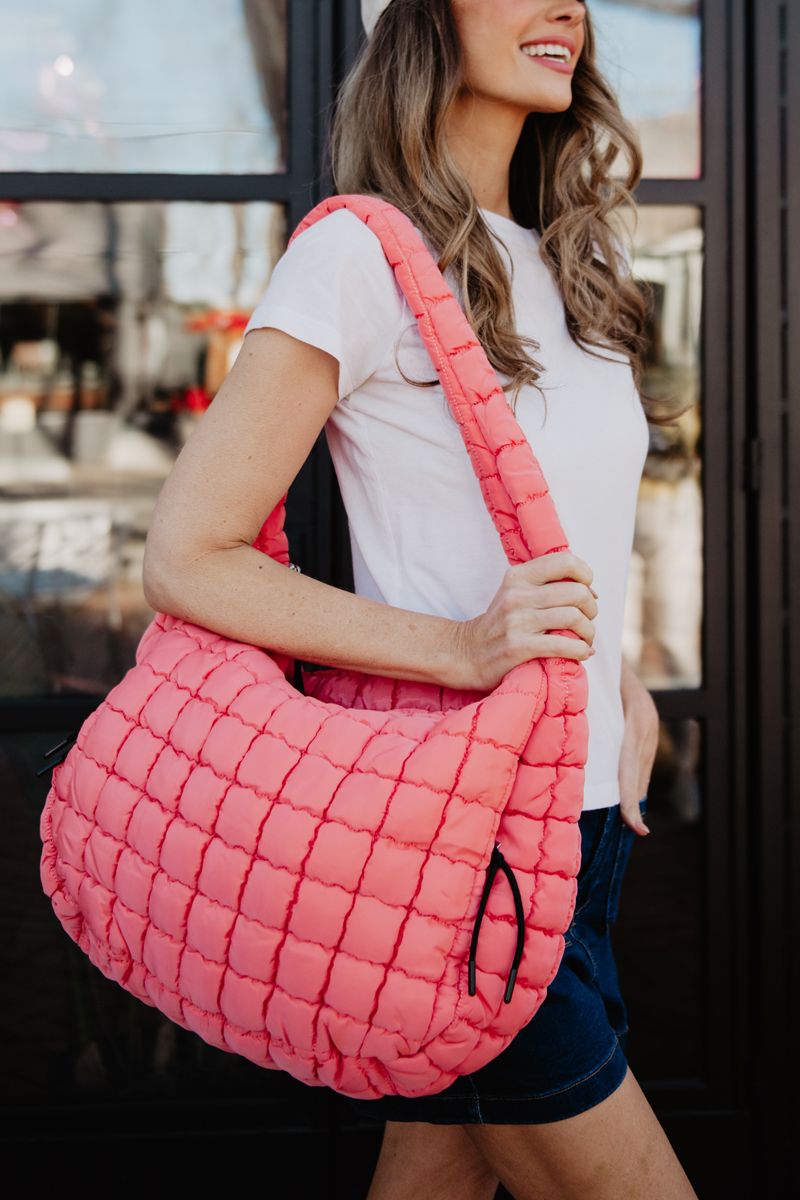 Coral Wholesale Quilted Women's Tote Bag