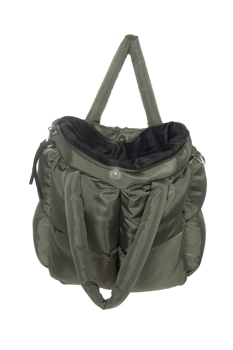 Olive Mini Puffer Tote Bag
