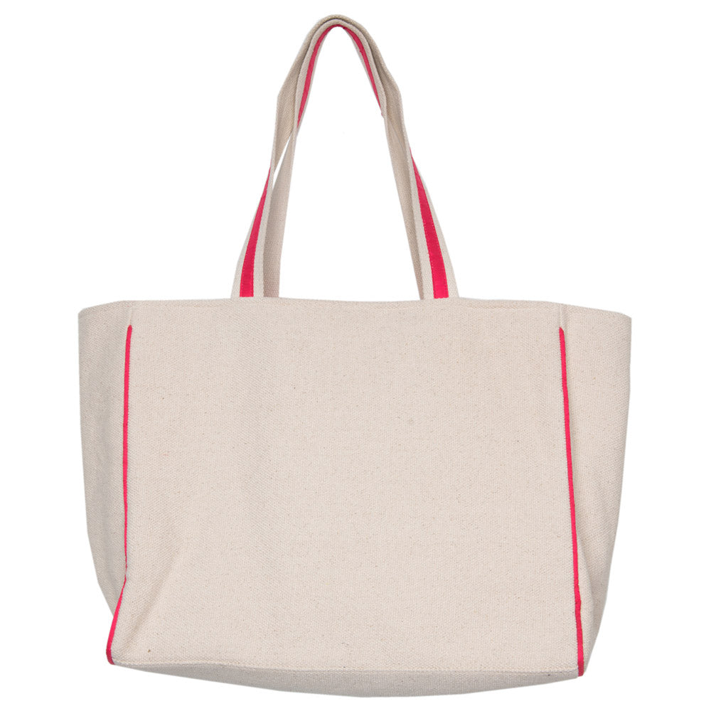 Hot Pink Star Eye Happy Face Wholesale Canvas Tote Bag