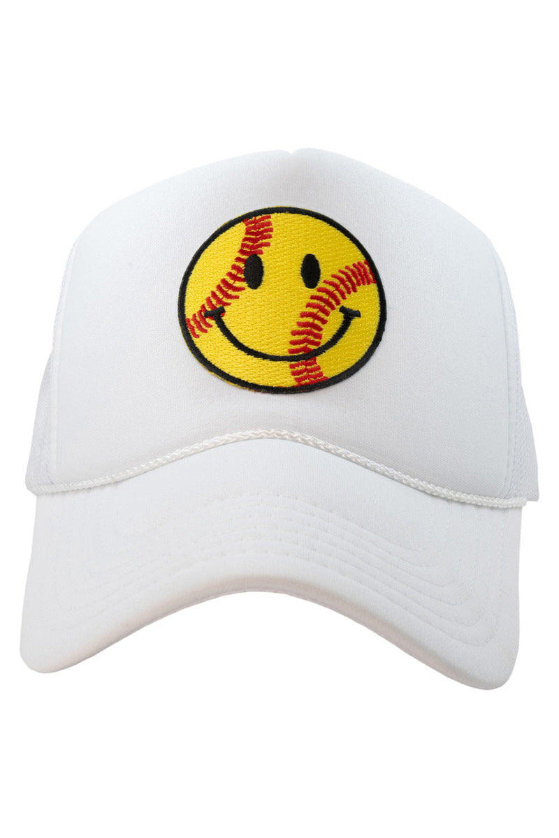 Softball Happy Face Wholesale Patch Foam Trucker Women's Hat