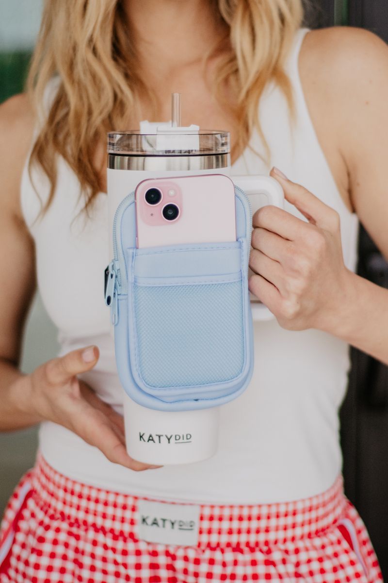 Light Blue Wholesale Tumbler Zipper Pouch for Phone