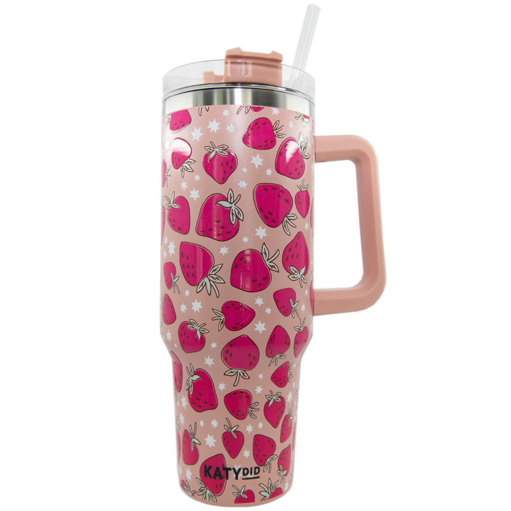 Little Friends Stainless Steel Tumbler with Lid & Straw Apeach