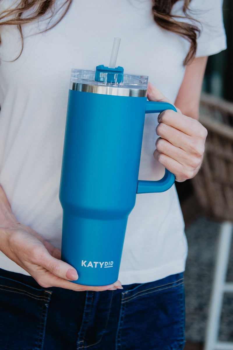 Misha & Puff 花鉄タートル 2-3y Blue Insulated Tumbler Cup with Handle | Katydid Wholesale
