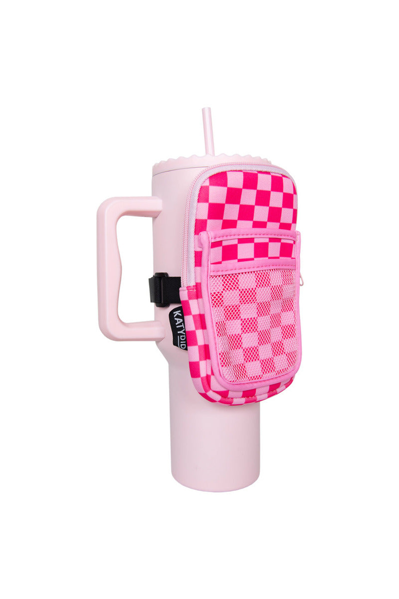 Pink Checker Wholesale Tumbler Zipper Pouch