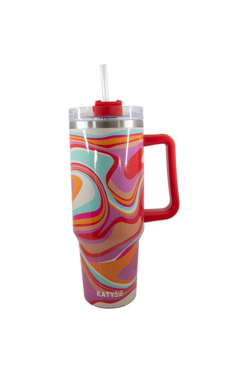 Groovy Swirls Wholesale Tumbler Cup w/ Handle