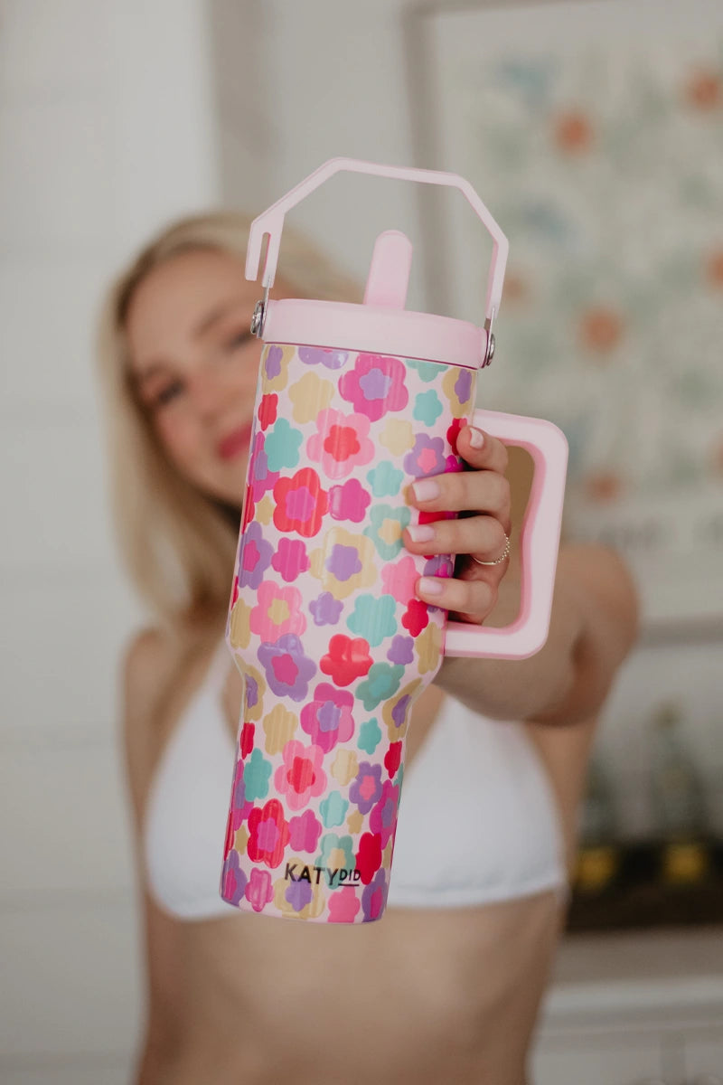 Groovy Multicolored Flowers Wholesale Drink Tumbler