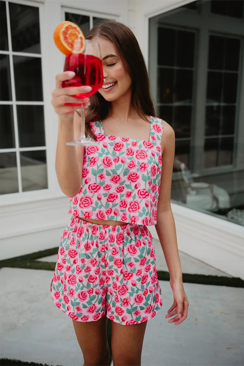 Whimsical Roses Wholesale Floral Two Piece Set