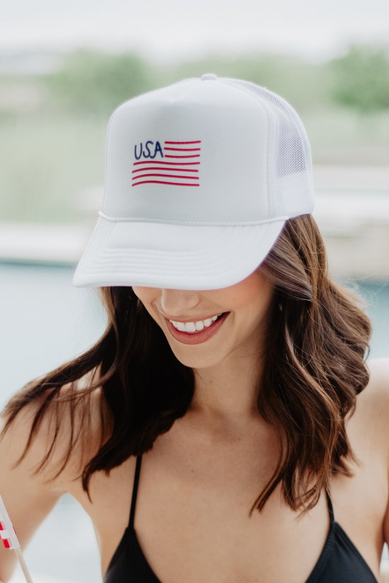 USA Flag Illustraton Wholesale Foam Trucker Cap