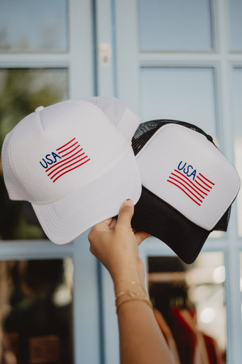 USA Flag Illustraton Wholesale Foam Trucker Cap