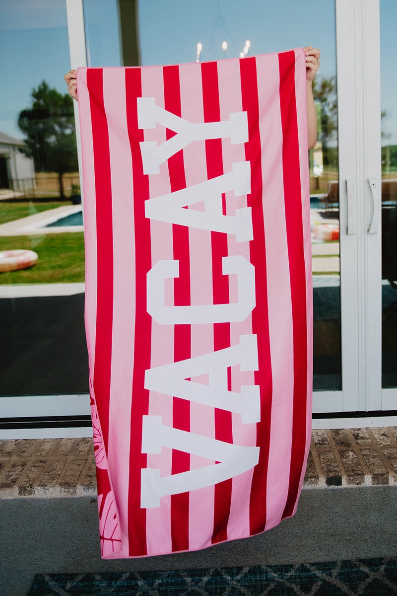 VACAY Stripes Leaves Wholesale Microfiber Towel