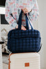 Navy Wholesale Quilted Weekend Duffel Bag w/ Pass-Thru Slip