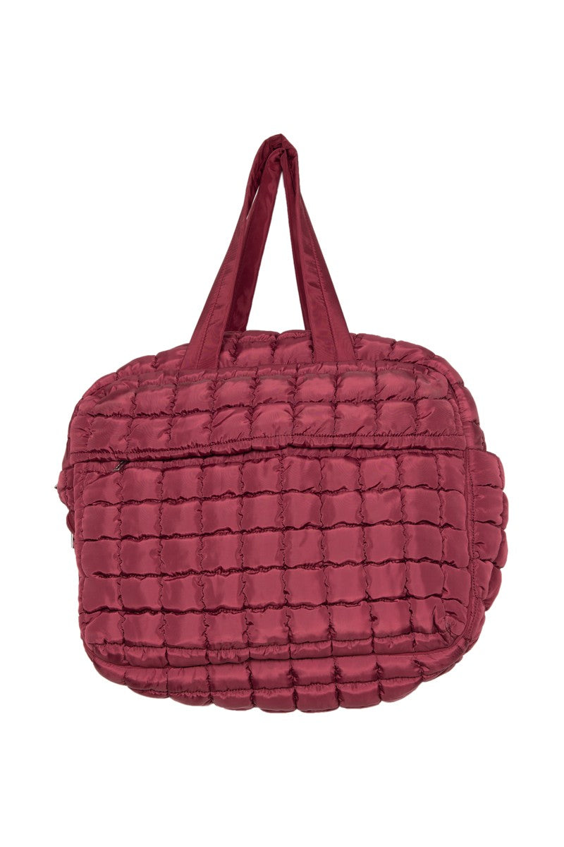 Wine Quilted Duffel Wholesale Weekender