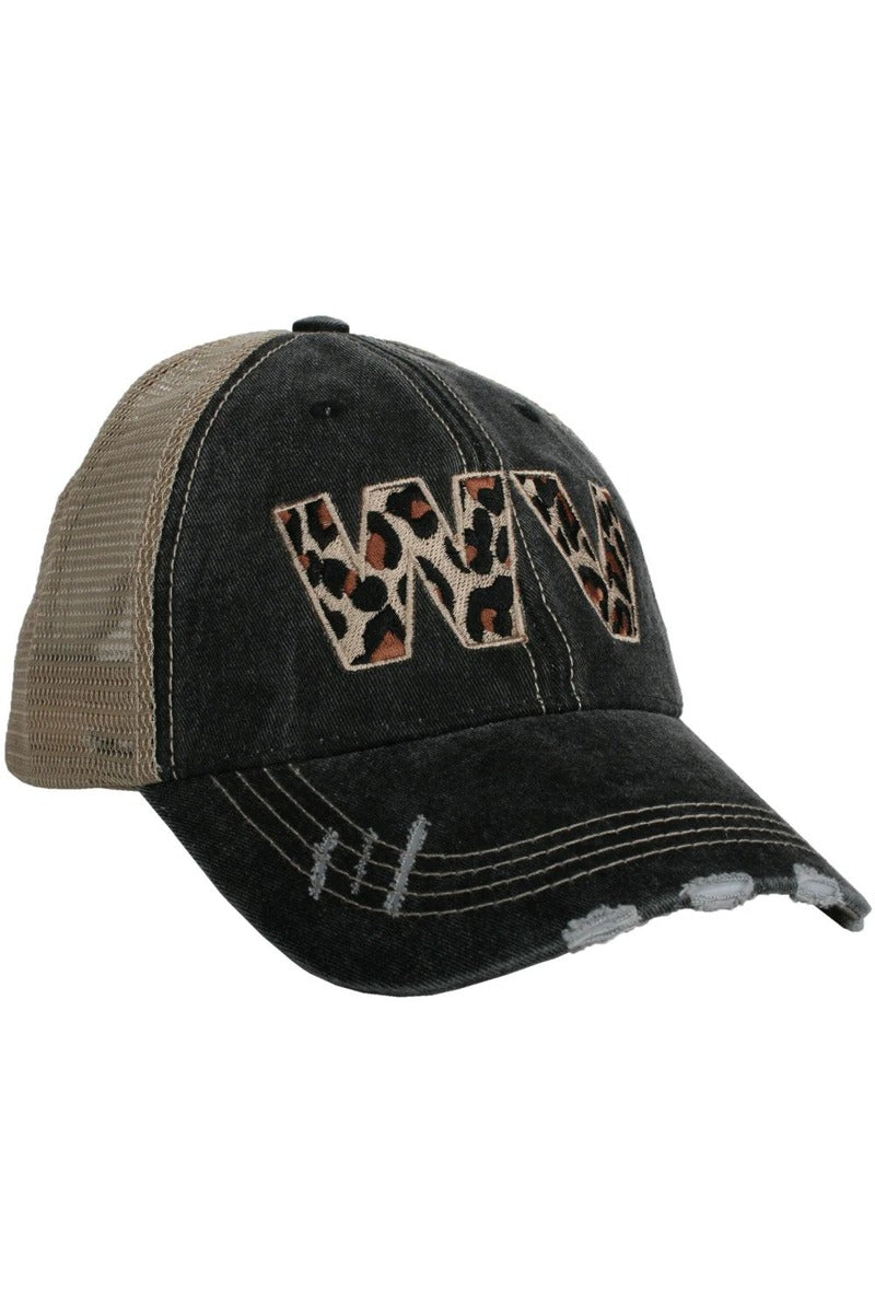WV West Virginia Leopard State Wholesale Hat