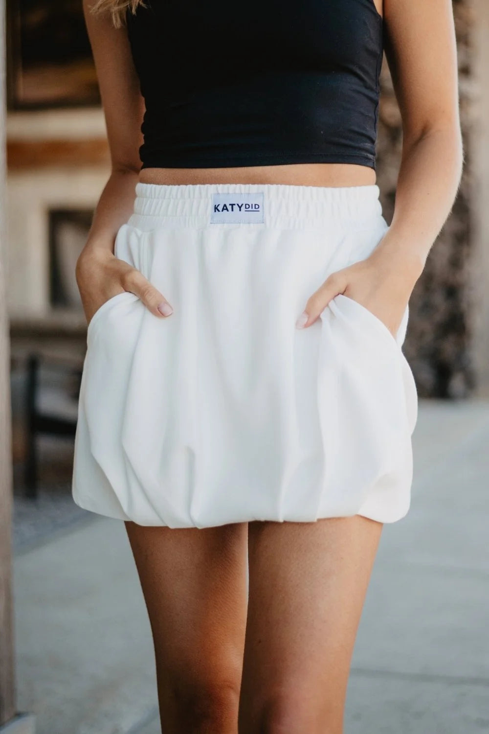 BUBBLE SKIRT W ホワイト S【韓国限定】 White Bubble Skirt | Wholesale Mini Skirts | Katydid Wholesale