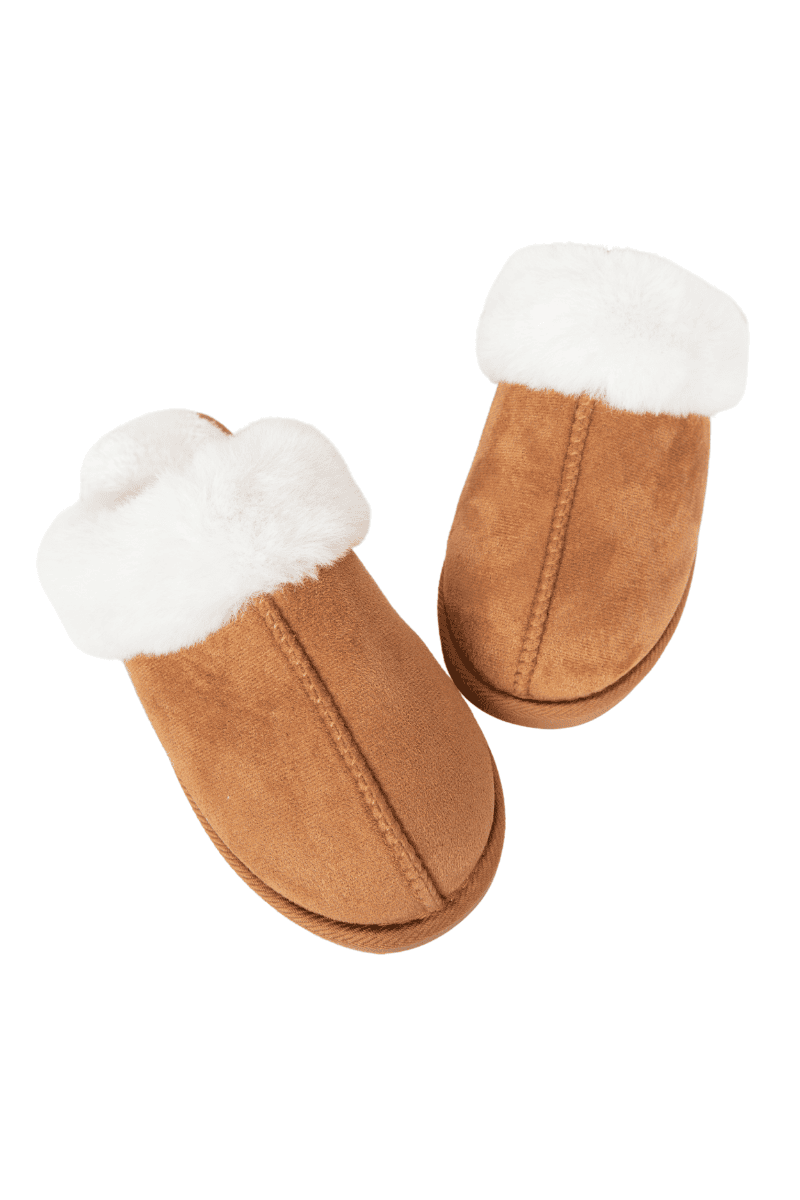 Chesnut Faux Fur Wholesale Slip-On House Shoes