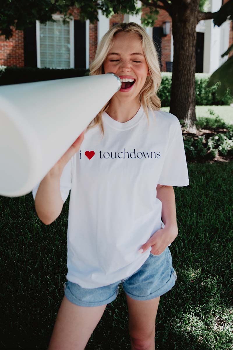 I Heart Touchdowns Wholesale Graphic Tees for Women