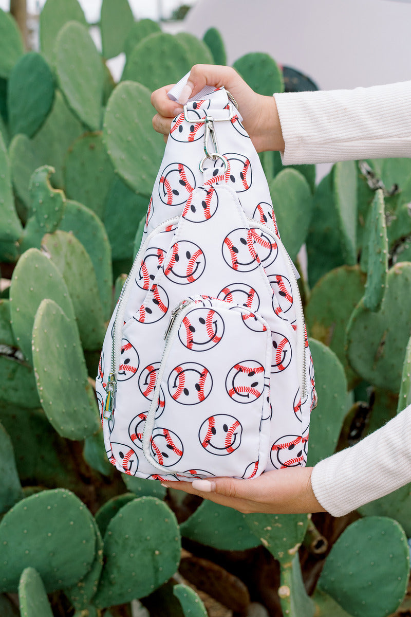 Baseball Happy Face Wholesale Sling Belt Bag