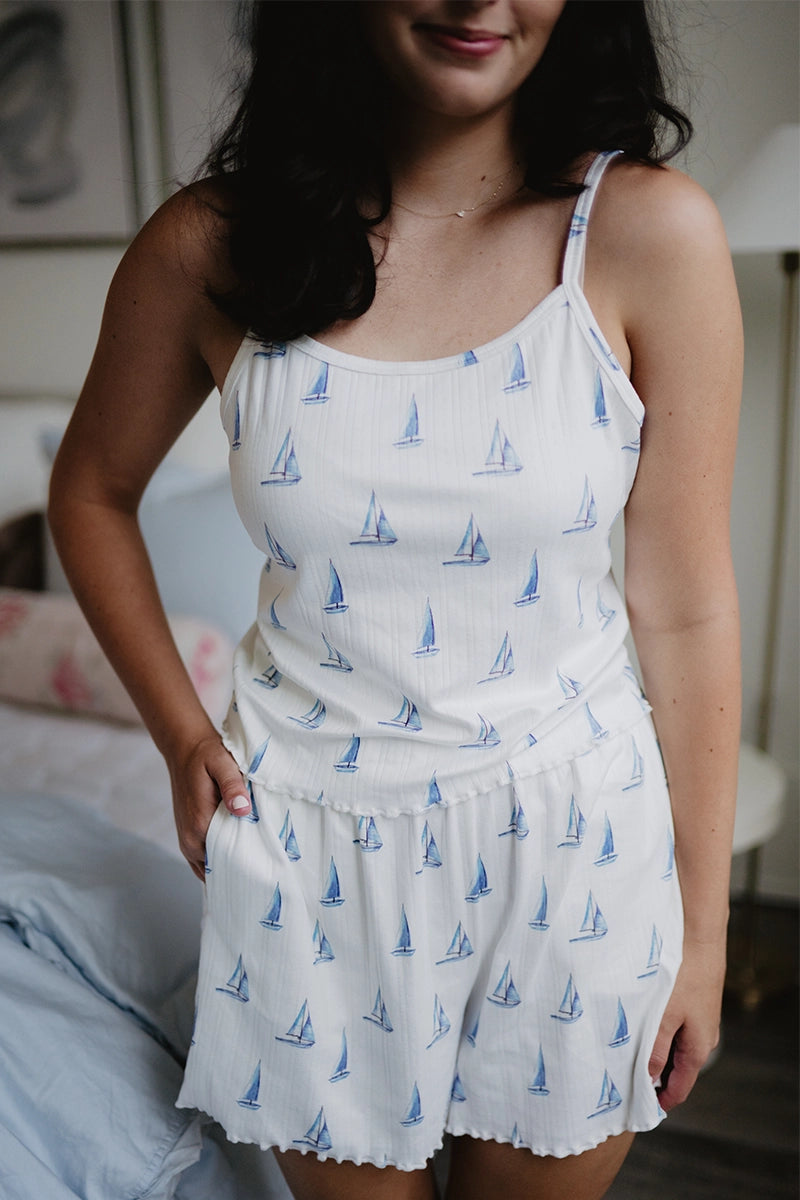 Sailboats Pointelle Tank Set