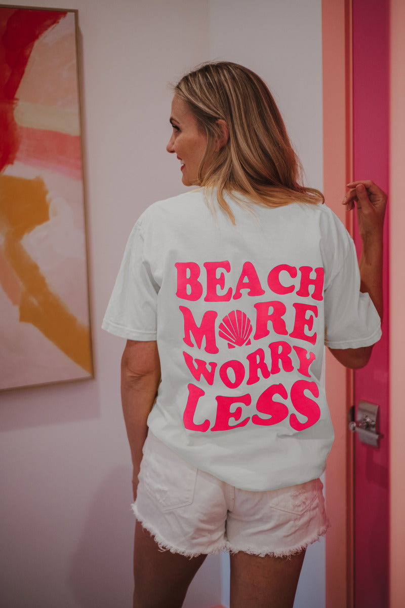 Beach More Worry Less Wholesale Large Print T-Shirt