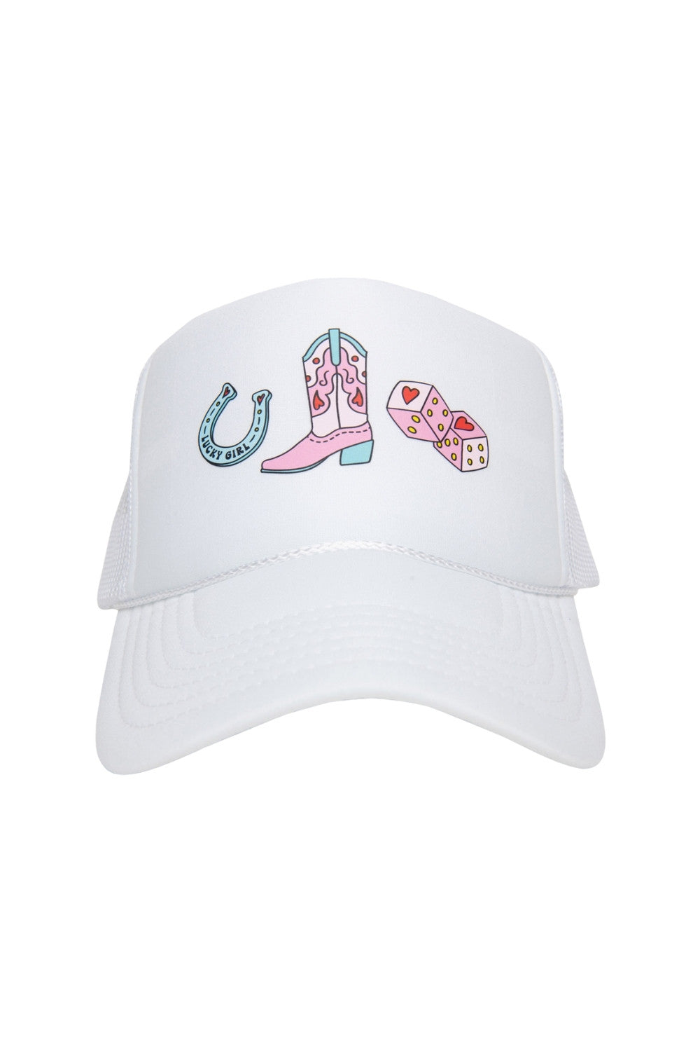 Cowgirl Boot Horshoe and Dice Foam Hat