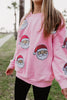 Wholesale Sweatshirt with Sequined SANTA FACE Patches