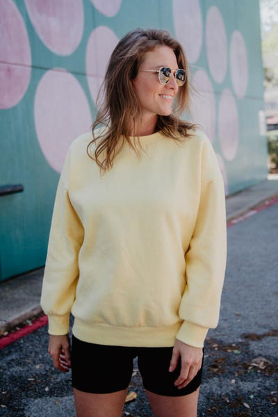 トップス bal original yellow crew neck sweat VTG 90s Gold Yellow Blank Sweatshirt Adult Large Heavyweight