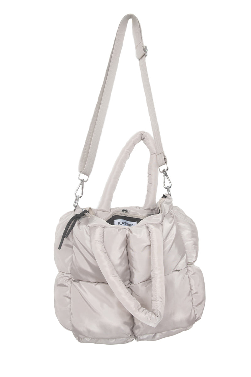 Sand Mini Quilted Puffer Tote