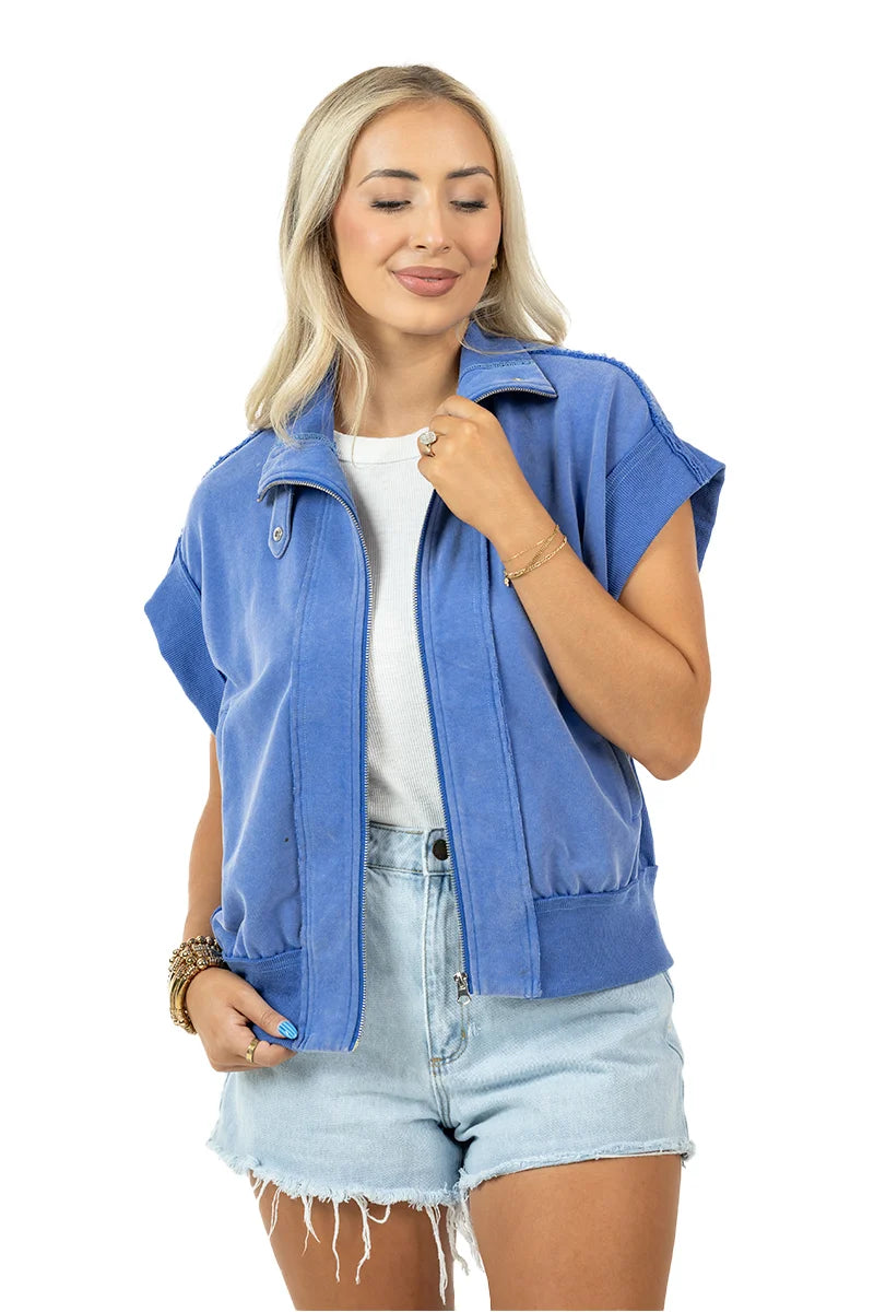 Blue Wholesale Women's Vests Lightweight