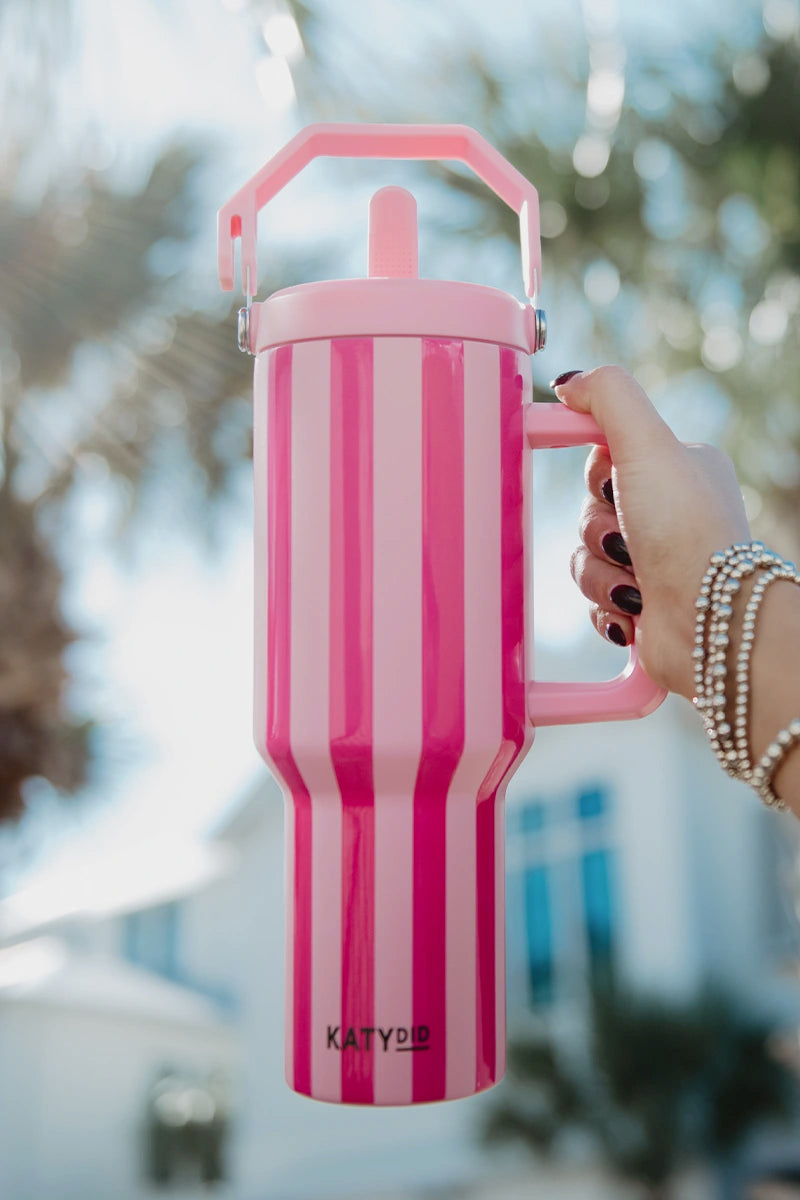 Pink and Hot Pink 38 Oz Wholesale Cabana Tumbler