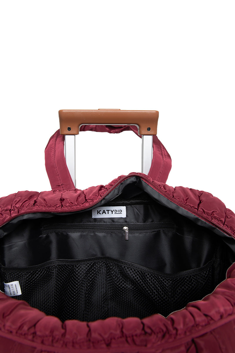 Wine Quilted Duffel Wholesale Weekender
