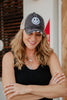 Light Blue Checkered Wholesale Happy Face Hat for Women