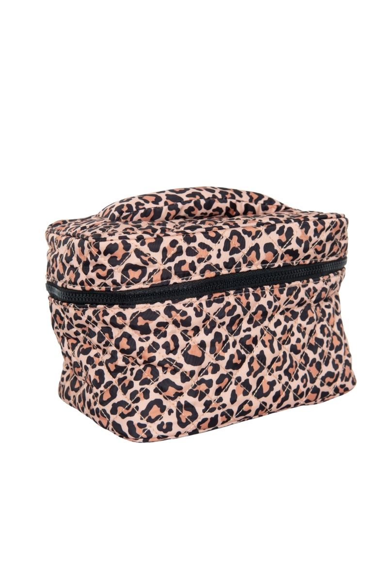 Brown Leopard Wholesale Quilt Cosmetic Bag for Makeup