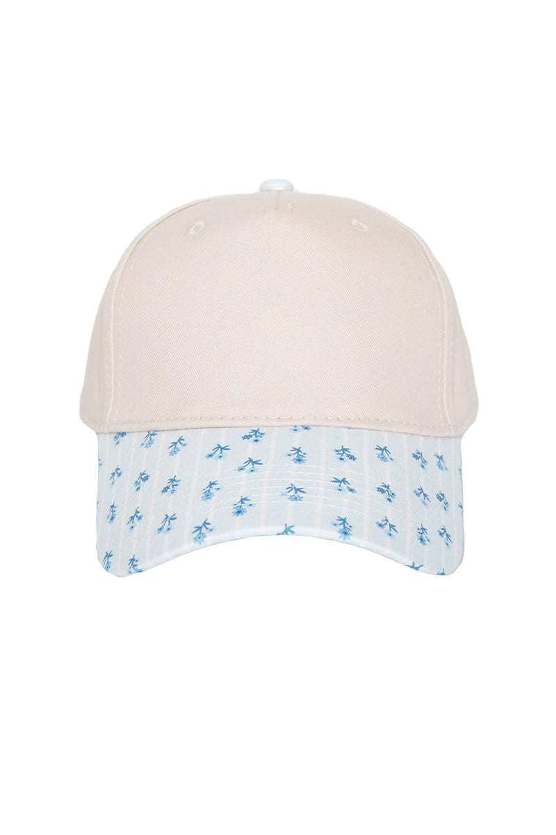 Light Blue Ditsy Floral Blank Trucker Hat Wholesale