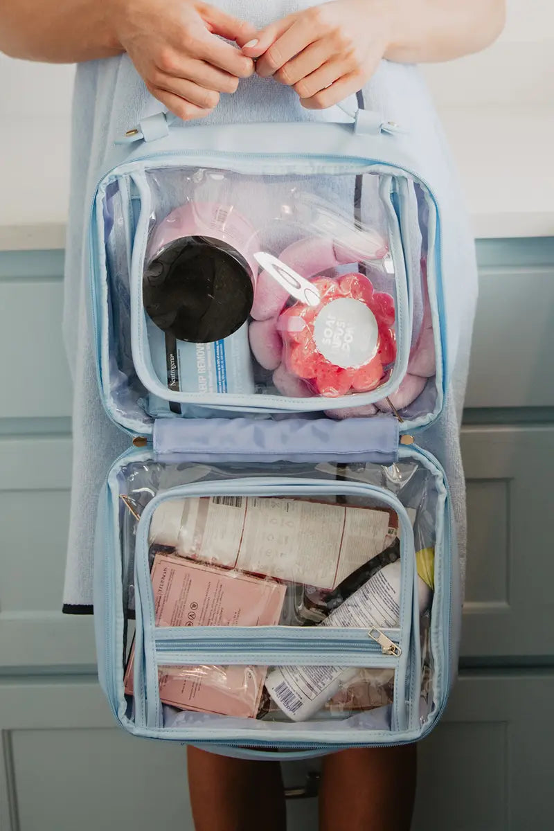 Light Blue Large Makeup & Toiletries Organizer For Boutiques