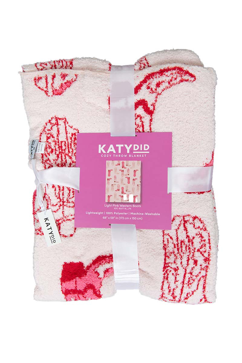 Light Pink Western Boots Oversized Wholesale Throw Blanket