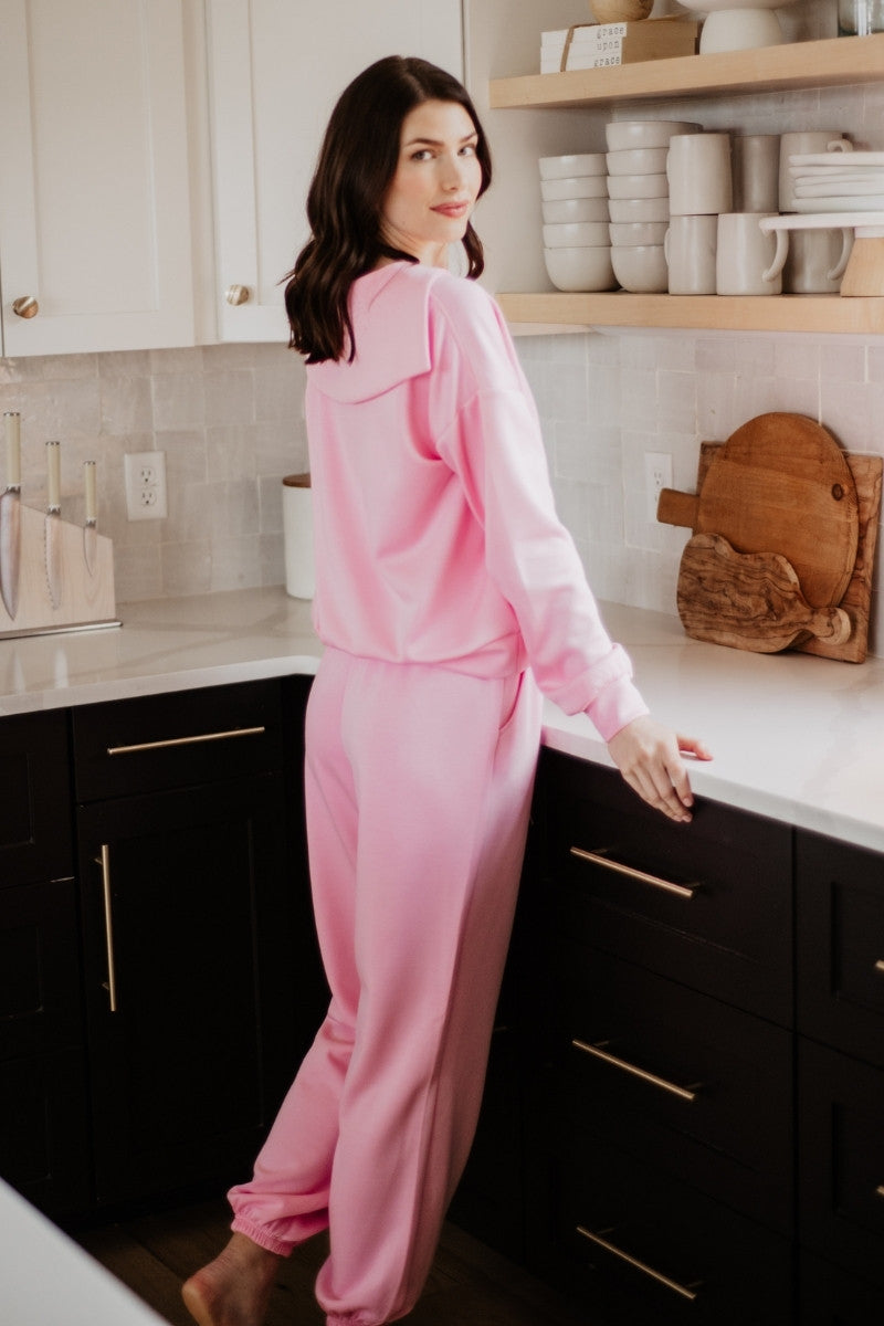 Pink Scuba Pants Wholesale Lounge Set