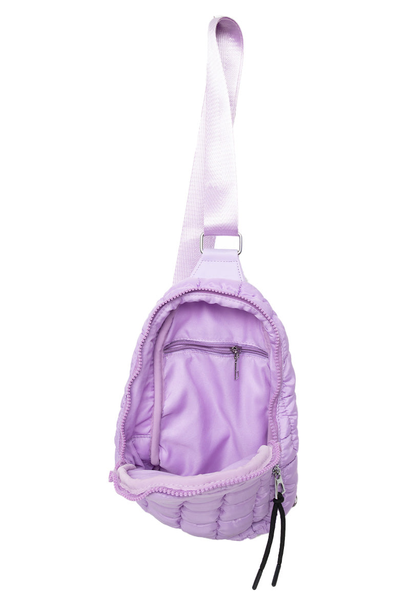 Light Purple Wholesale Quilted Sling Bag