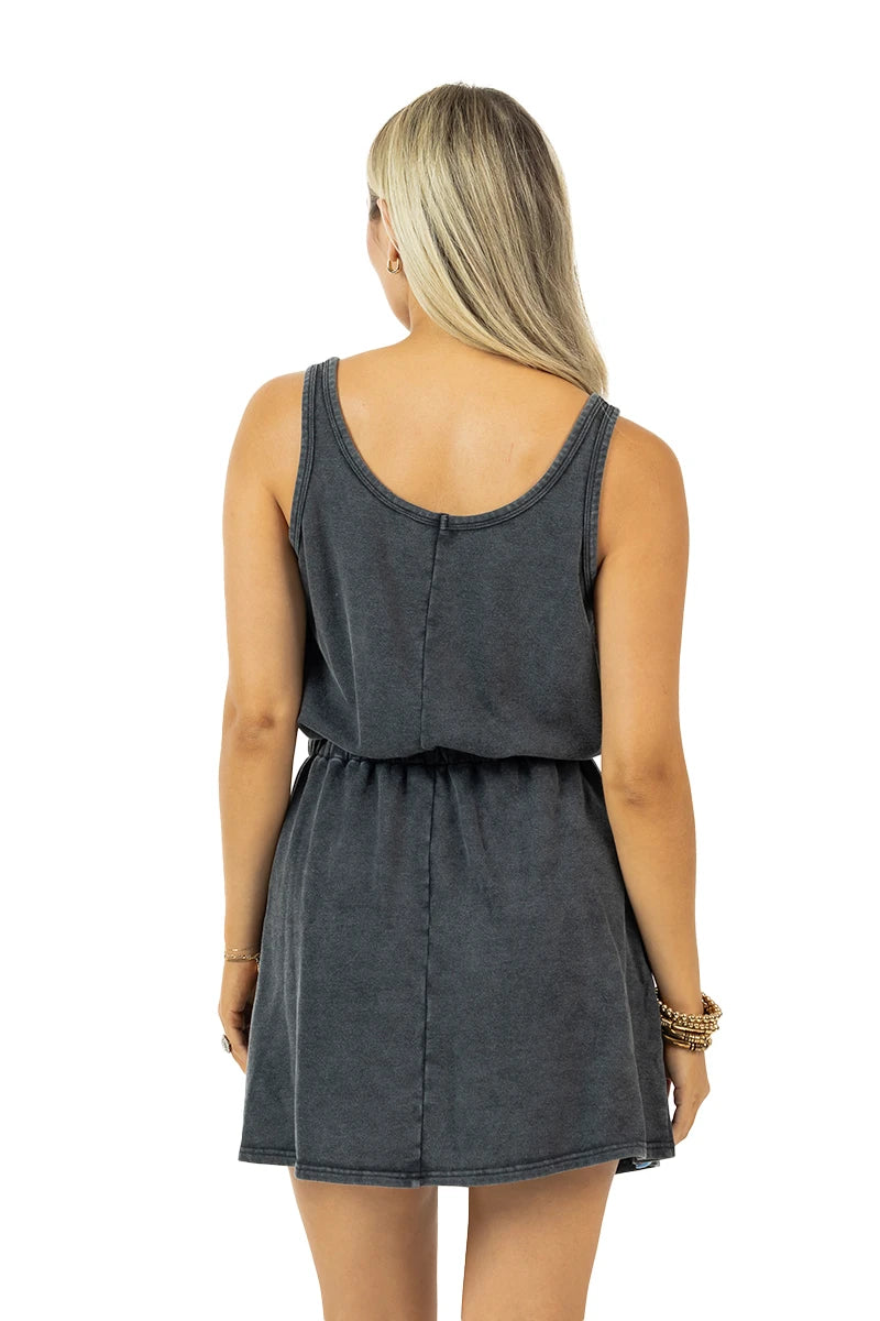 Black Wholesale Garment Washed Summer Dress