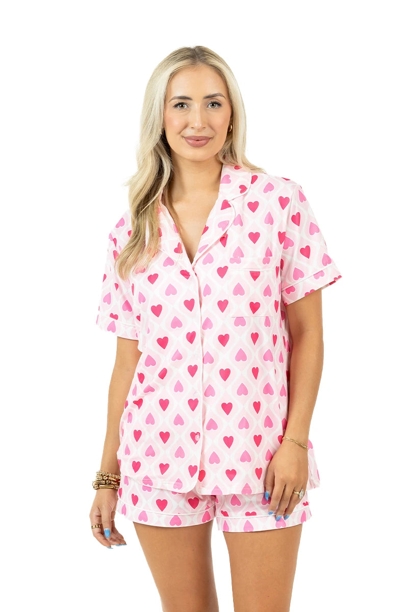 Light and Hot Pink Hearts Wholesale PJ Women's