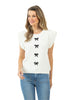 Short Sleeve Bow Sweater (White)