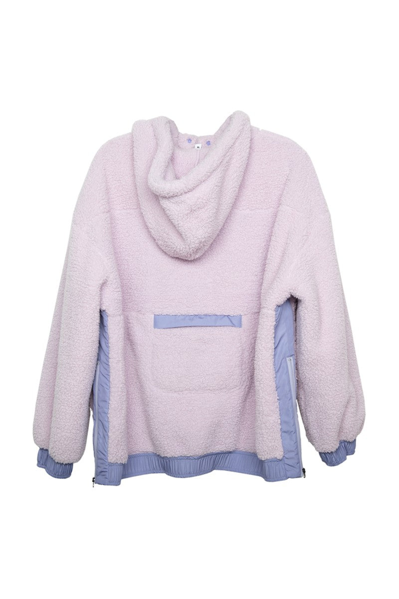 Light Purple Two-Toned Wholesale Sherpa Pullover Hoodies