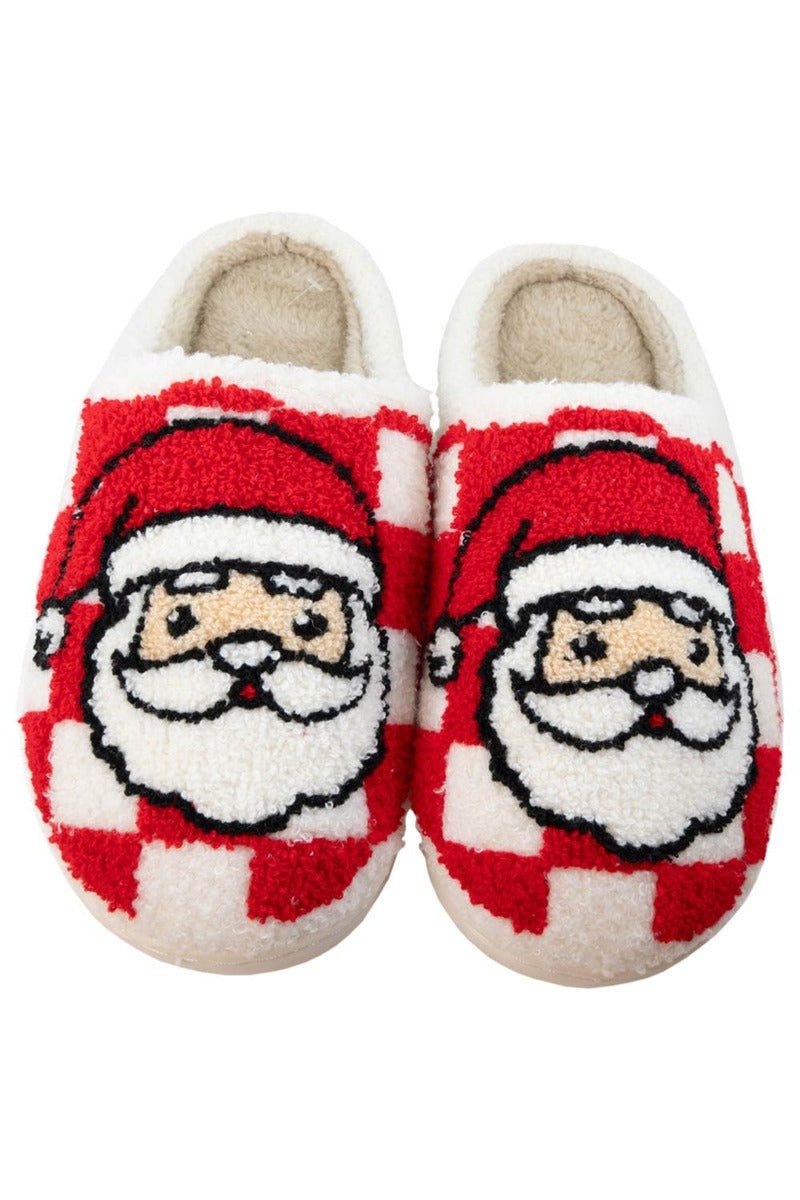 Santa Red Checkered Wholesale Slippers