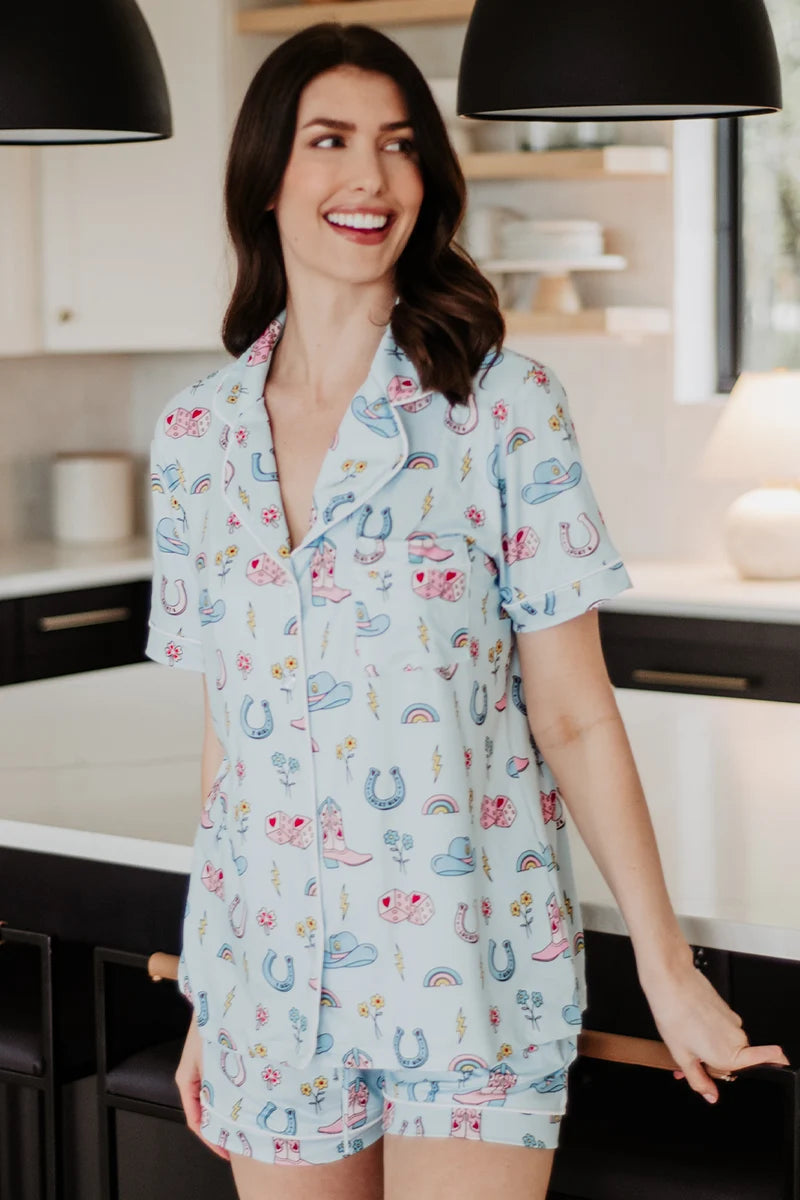 Lucky Cowgirl Two-Piece Pajama Sets Wholesale