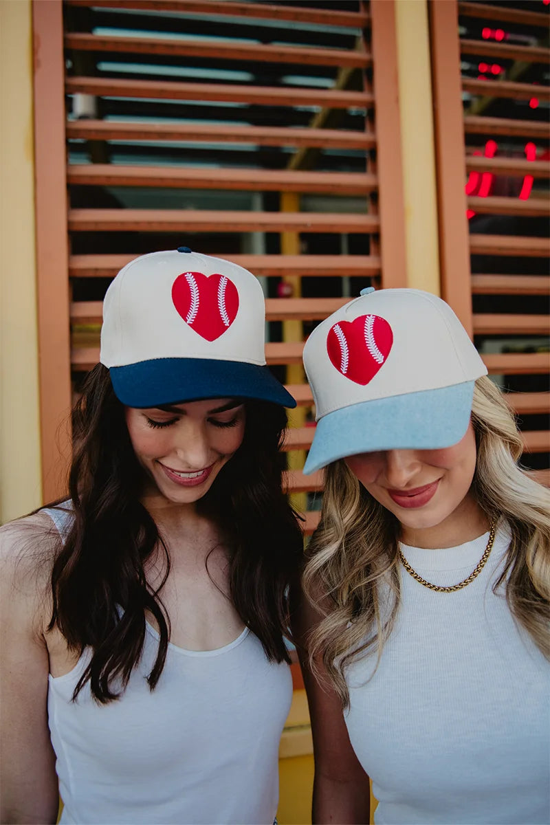 Red Baseball Heart Wholesale Classic Trucker Hats